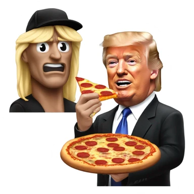 Donald trump eating pizza with the undertaker (from WWE) sticker