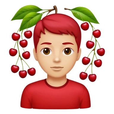 Abundance of cherries poured on head sticker