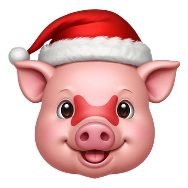 red Christmas pig sticker