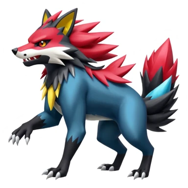 Shiny cool Zeraora-Zoroark-Obstagoon-fusion sticker