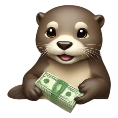 otter with money sticker
