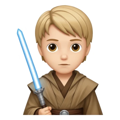 Boy wearing Jedi costume sticker