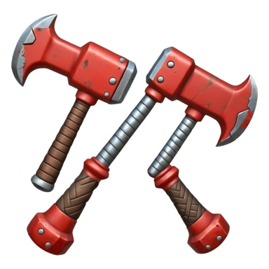 croisement de 2 marteaux (en mode duel, qui des deux va gagner) sticker