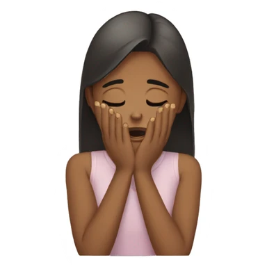 girl crying putting hand on face sticker