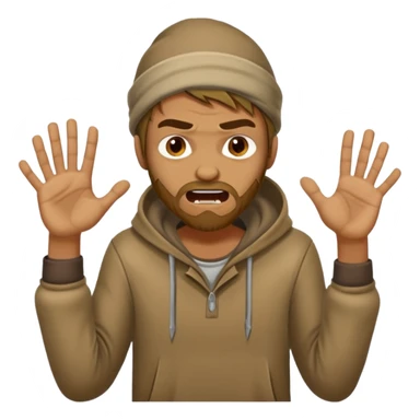 homeless guy mugging someone sticker