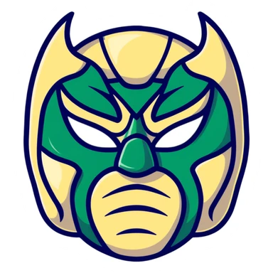 forest green, cream, and Carolina blue luchador mask sticker