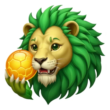 Alchemist style green lion devouring sun sticker