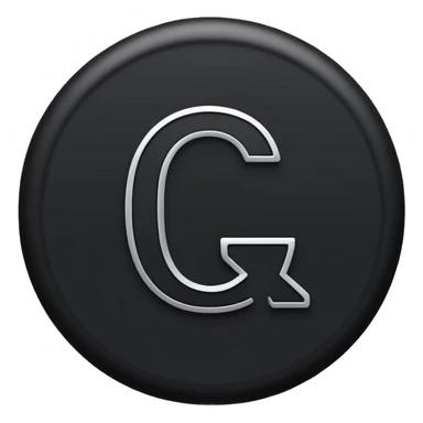 Design a minimalist black circular emoji icon with a thick, smooth line forming the letter Q. The Q should have a continuous circular shape with a clean gap at the bottom right where a short horizontal stroke extends inward. Make it bold, simple, flat, and high contrast on a transparent background.  sticker