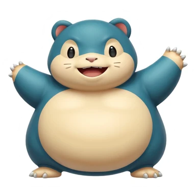 Happy new year Snorlax icon sticker
