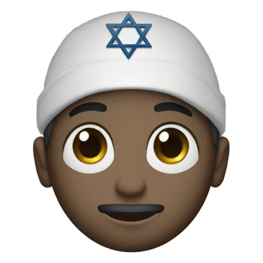 A Black Jew in a white kippah with star of David sticker