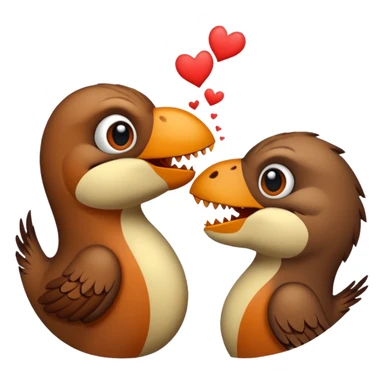 A sparrow kiss a trex sticker