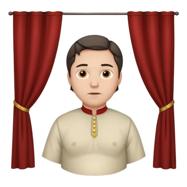 pregnant man with parted middle hair (curtains)   and in a roman collar  sticker