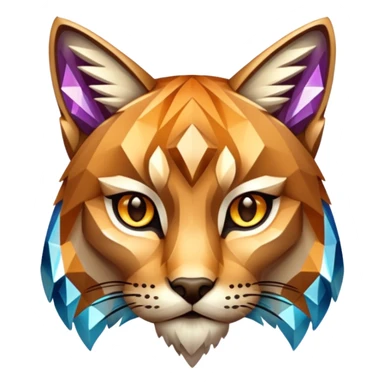 Lynx made of crystals that's light brown sticker
