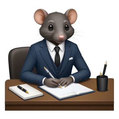 Black skin rat in a suit taking notes sticker