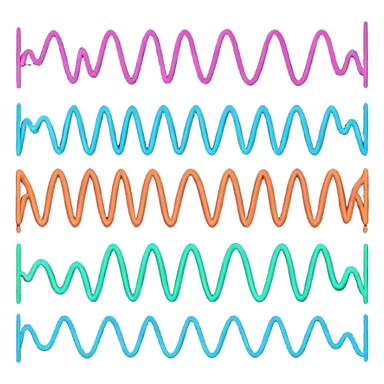 Emoji kit of all emotions being done like An oscilloscope, animated sticker