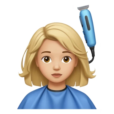 girl getting haircut sticker