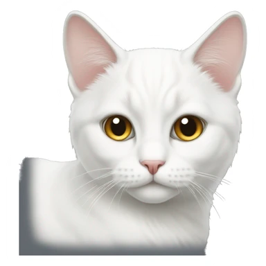 White cat with heterohromia sticker