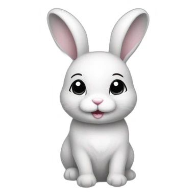 a little bunny black and white sticker