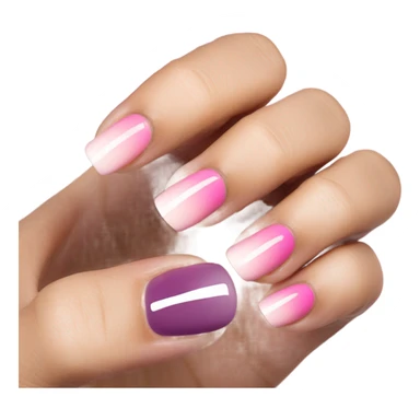 pink ombré nails  sticker