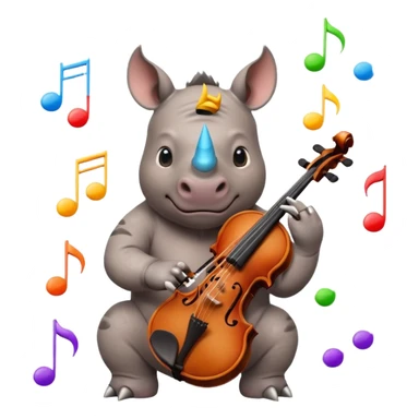 Rhino playing playing violin sticker