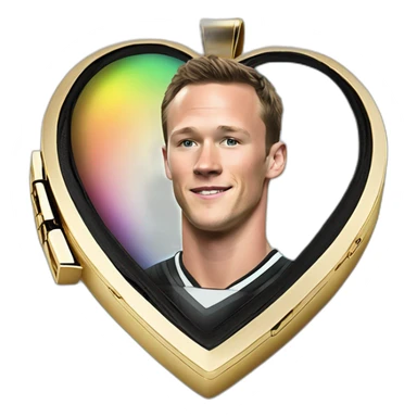 Jonathan Toews in rainbow heart locket sticker
