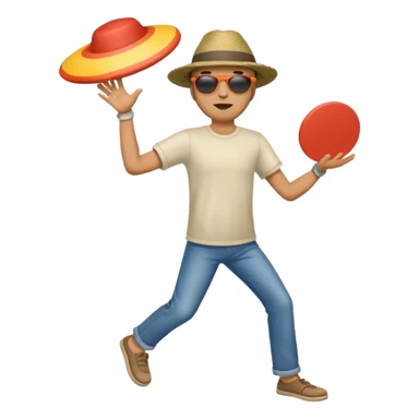 Man throwing a frisbee to the right, full body sticker