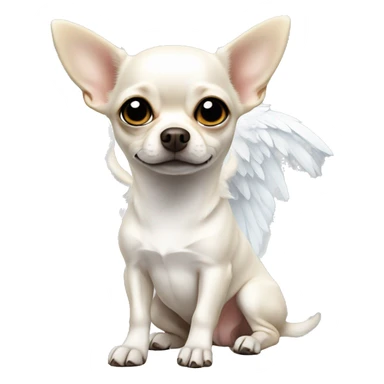 White Chihuahua with angel wings sticker