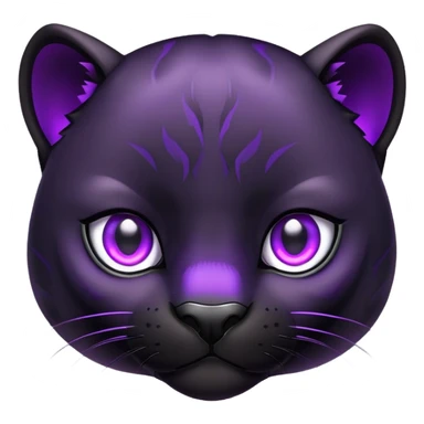 cute black panther with glowing purple eyes sticker