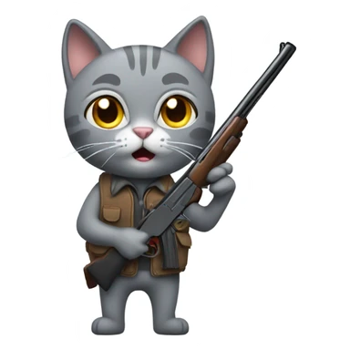 Grey-Cat-With-Shotgun sticker