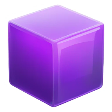glass cube and purple filled cube inside the first one isometric view sticker
