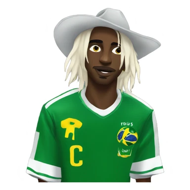 goth cowboy playboi carti wearing brazil soccer jersey  sticker