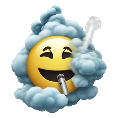 a emoji vaping with a vape sticker