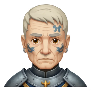elderly tattooed knight sticker