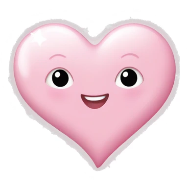 baby pink heart with white stars and glitter  sticker