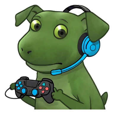 Dog playing ps5 sticker