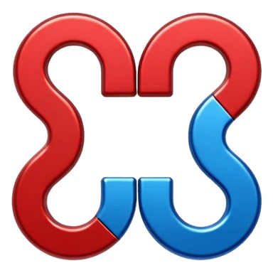 two Magnet Attraction which is in blue and red color in a u shape  sticker