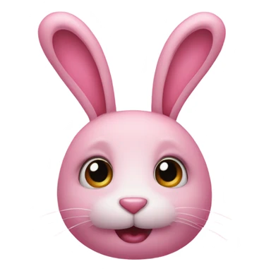Pink bunny with heart eyes sticker