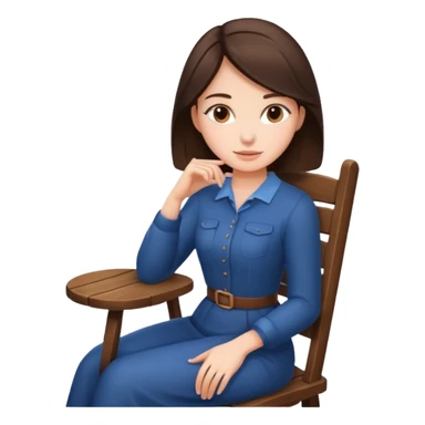 a brunette woman sitting on a chair sticker