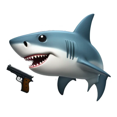 Shark whit a pistol sticker