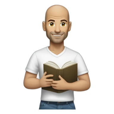 zineeddine zidane holding a book sticker