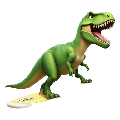 t-rex on surfboard sticker