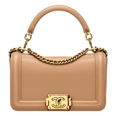 chanel le boy flesh color bag gold hardware sticker