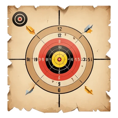 Used paper shooting target sticker
