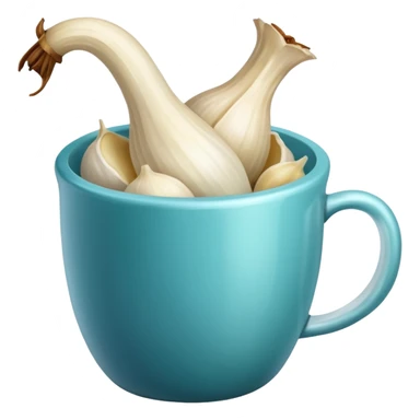 individual peeled garlic clove in a cup sticker