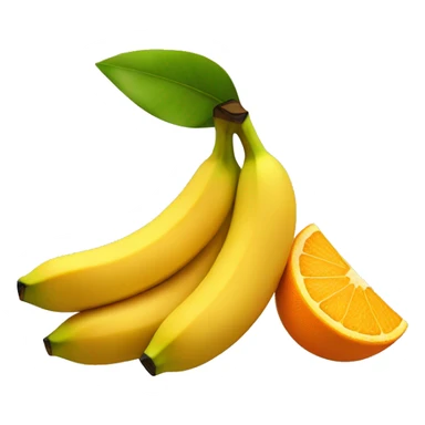A banana with two oranges at the bottom sticker