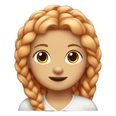 Ginger girl with braided hair and black spitz sticker