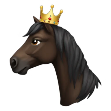 dark brown conceited horse with crown sticker