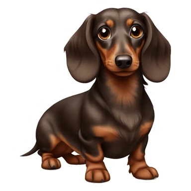 long hair brown dapple dachshund sticker