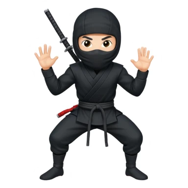 Ninja posando para una foto sticker