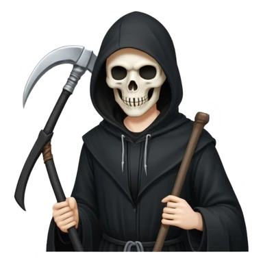 grim reaper blacked out holdin scythe sticker